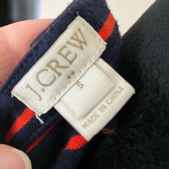 J. Crew preppy navy and red striped a line long sleeve dress. Size small - Picture 4 of 4